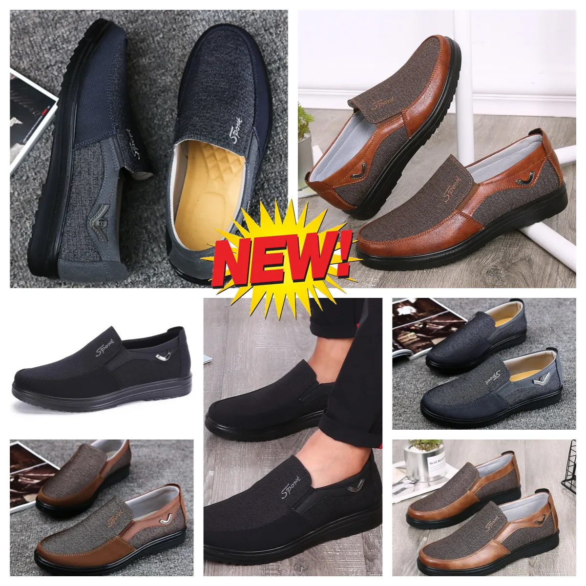 Chaussures décontractées Gai Man Black Brown Shoes Points Toe Party Banquets Business Suits Homme Designer Breatchs Minminalis Breathables Tailles 38-50 EUR 38-50