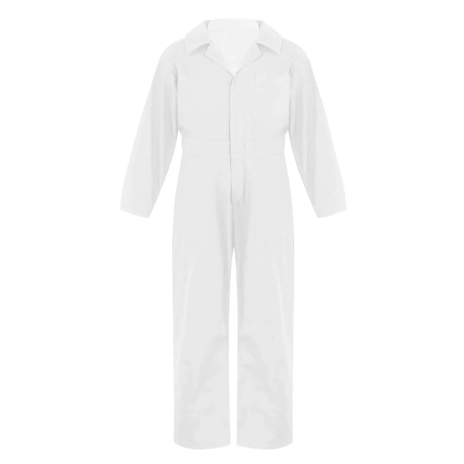 Barn Coverall för pojkar avslappnade jumpsuit byxor mode långärmad vändningskrage blixtlås mekanisk kostym flightsuit overaller 240323