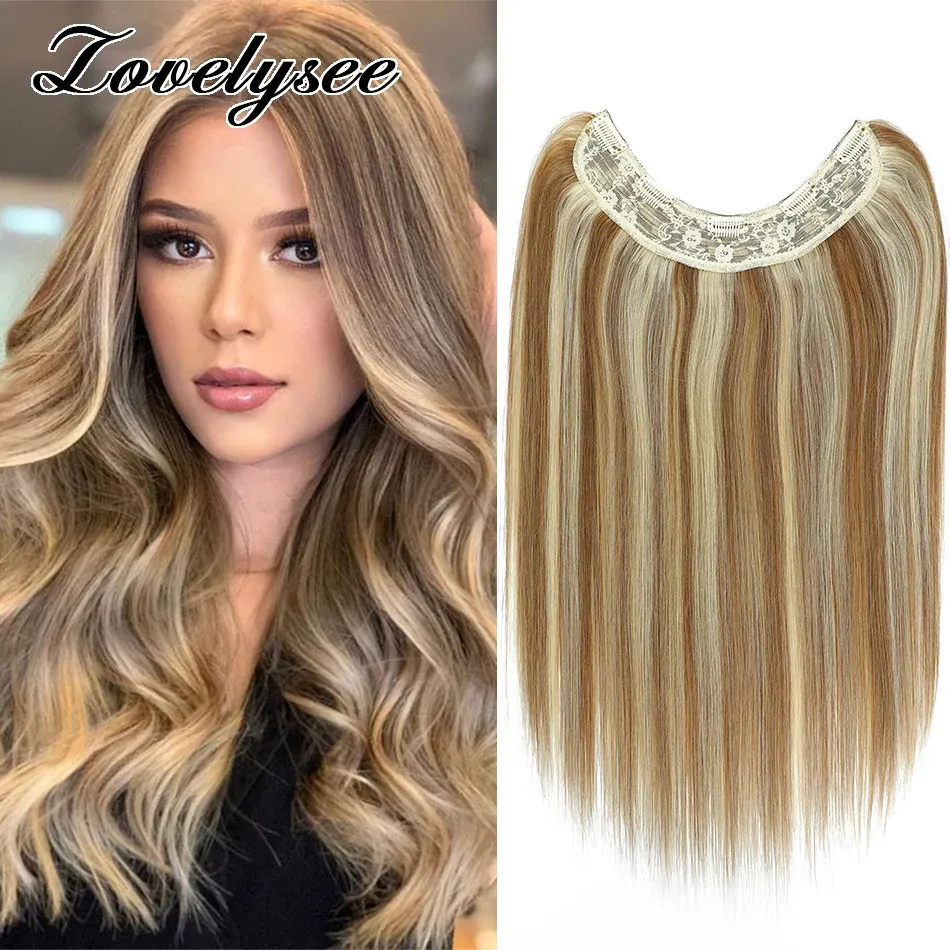 Piece Natural Long Straight Vshaped Hair Extension 1428 Inch Brazilian Blonde Real Human Hair for Women 5 Clips One Piece 8 Colors