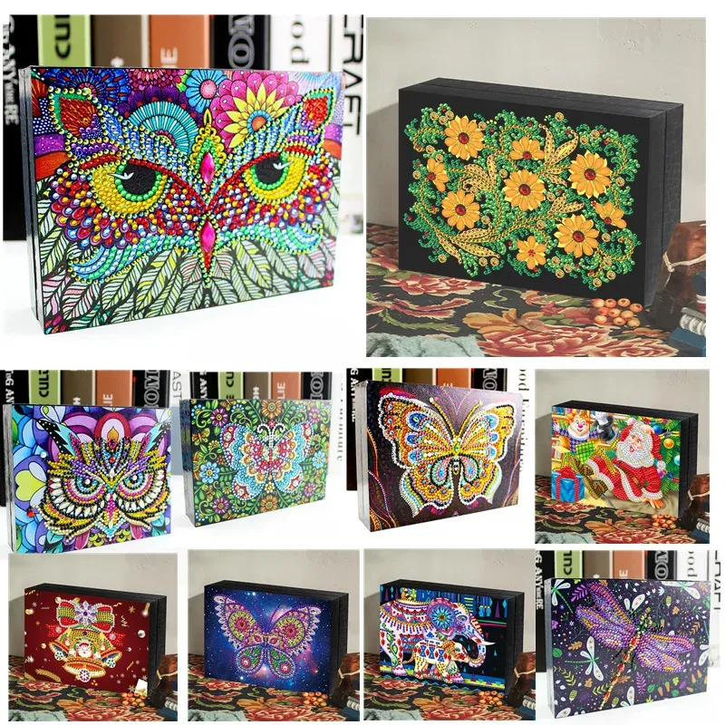 Stitch Huacan 5D Diy Diamond Painting Special Jewelry Box Pudełka do przechowywania Diamentowe zestaw haftu mozaiki