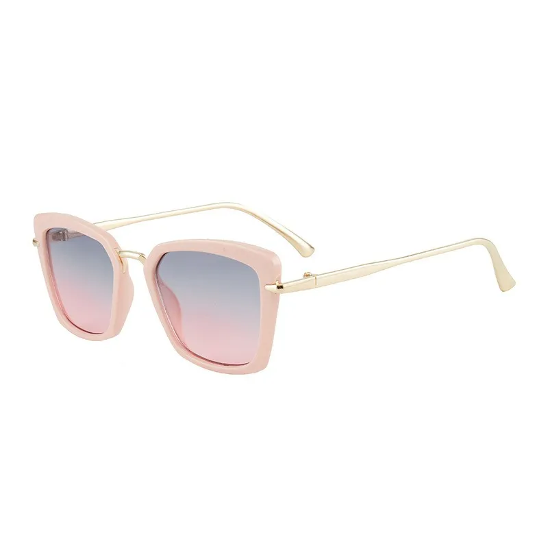 Designer-Sonnenbrille für Damen, Luxus-Sonnenbrille für Herren, quadratische Metall-Sonnenbrille, modische, elegante Sonnenbrille, Damen-Trend-Tawny-Sonnenbrille, M306, Rosa