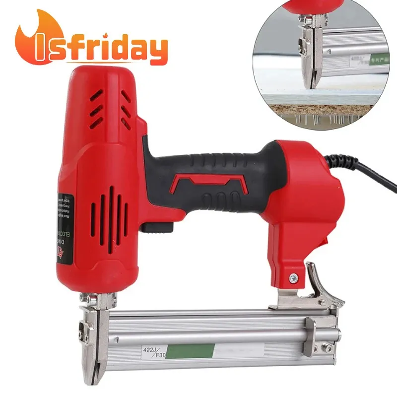 2200-2600W Electric Nail Gun Wood Frame Stapler Diy Furniture Construction Nail Electric Tool Nails Carpentry Woodworking Tools 240313