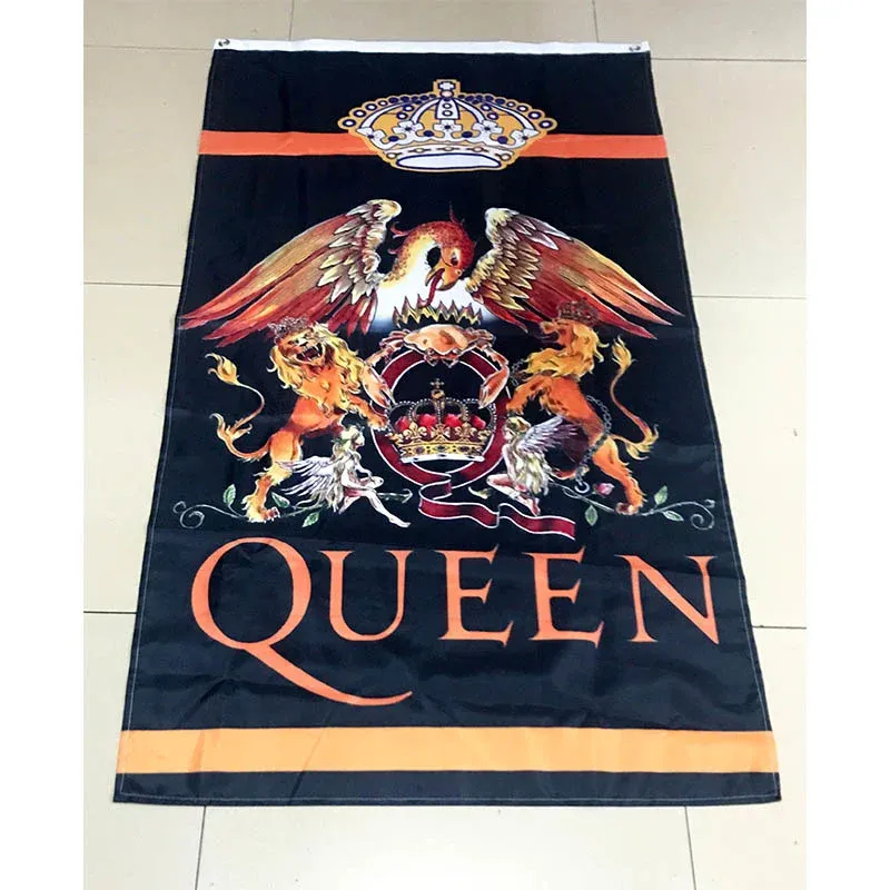 Aksesuarlar Queen Band Rock Flag 3ft*5ft (90*150cm) Boyut Ev Bayrağı Banner Hediyeleri