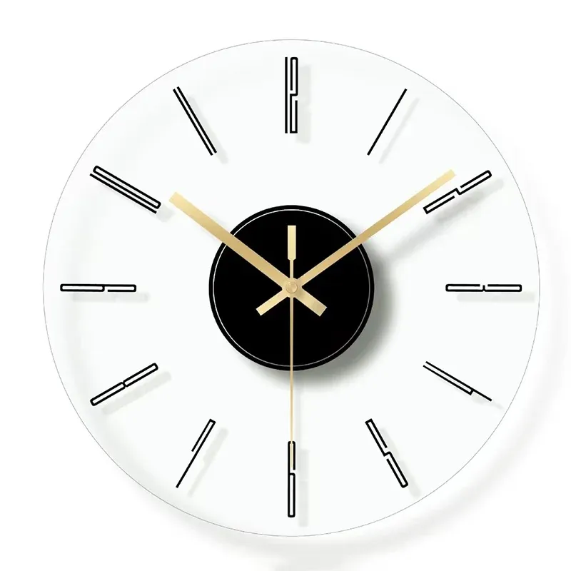 Horloges nordique en verre mural horloge silencieuse horloges transparentes modernes montres décoration intérieure décor