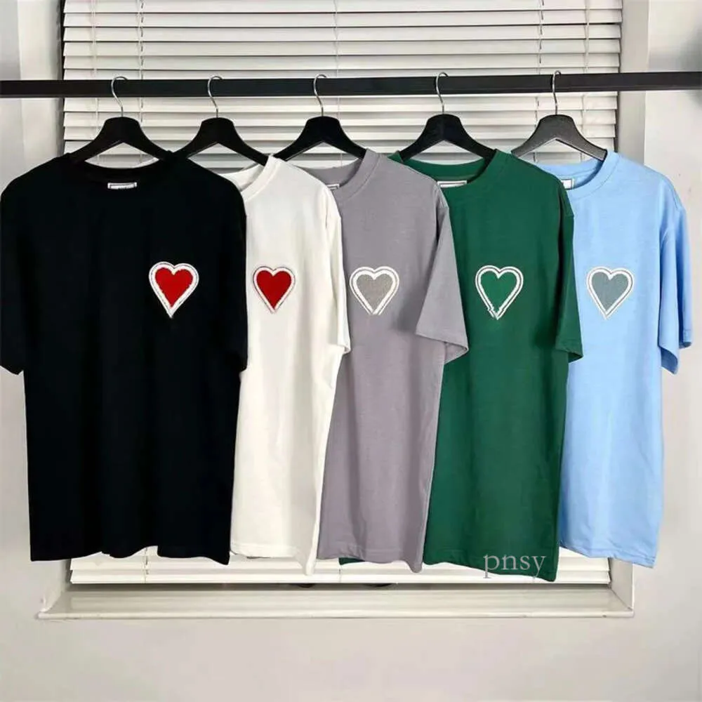 Amis Camicia T-shirt da uomo Estate 100% cotone Corea Moda T Shirt Uomo/Donna Causale O-Collo T-shirt basic Maschile Top Obiettivi T-shirt 113