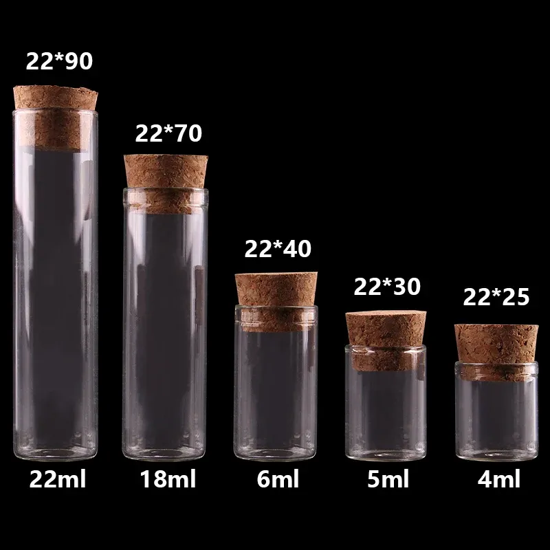 瓶4ml/5ml/6ml/18ml/22mlコルクストッパーボトル付き小さな試験管jar