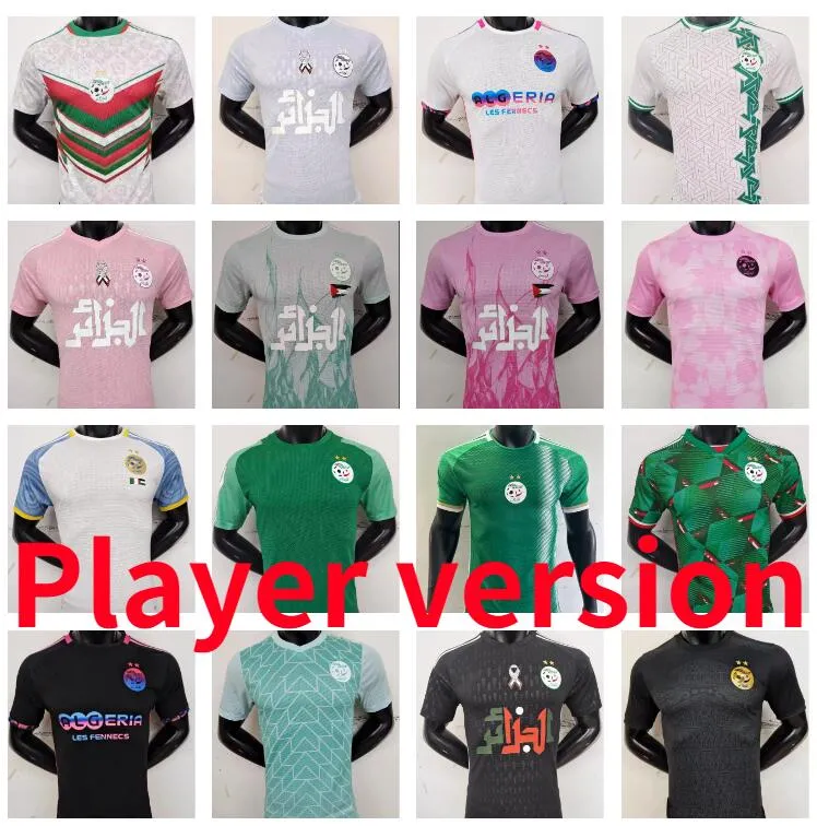 Maillot Algerie 2023 2024 2025 Soccer Jerseys PlayerバージョンAlgeria Atal Delort 22 23 24 25 Bennacer Football Shirt Kits Mahrez Feghouli Uniforms Men Kids Equipm