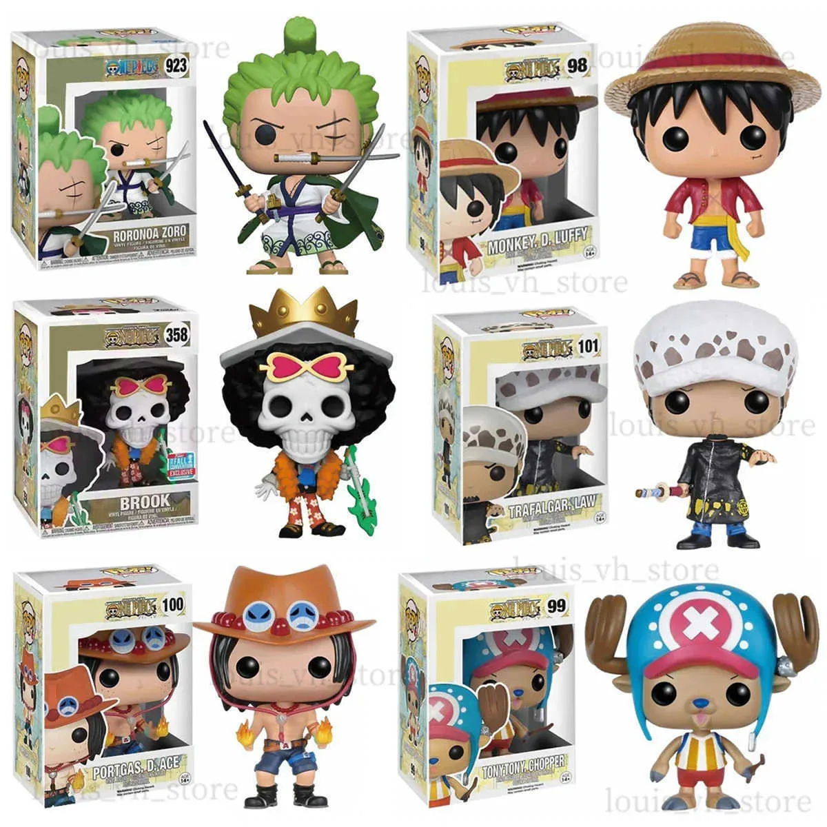 Фигурки игрушек Pop One Piece Анимация Луффи 98 Ророноа Зоро 923 Луффи Таро Серия персонажей Модель игрушки Рождественский подарок T240325