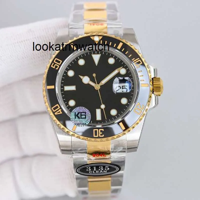 Automatyczny zegarek RLX Mens Watch EW3135 MOVE MOVEL MECHATYCZNY Różowy Pierścień podwodny Zielony 904L 40 mm Orologio Waterproof Bransoleta Glow Watch