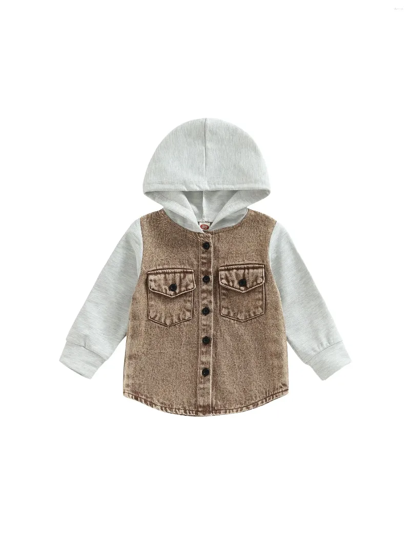 Jackets Kid Boy Mantel Langarm Housed Taschen Knöpfe Patch Farbe Strickjacke Party lässig