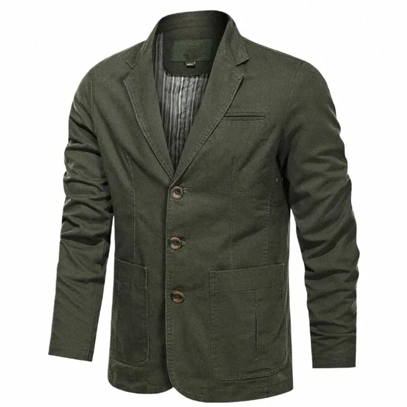 Lente Herfst Blazer Jas Mannen Cott Wed Pak Jas Casual Slim Fit Luxe Busin Blazer Militaire Leger Bomberjack M-5XL q6Pm #