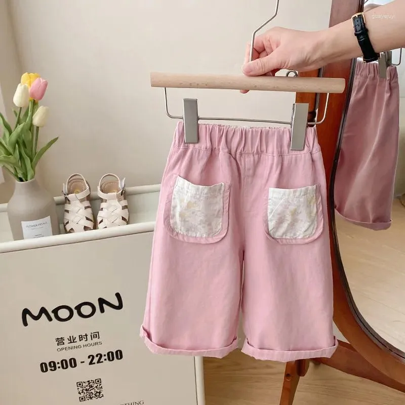 Hosenmädchen Sommer lässige Hosen dünne Kinder modische modische Mädchen Baby grün rosa süßes sanftes süßes Kleid