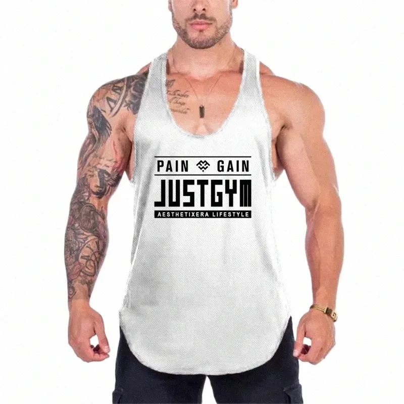 Sommarkörning snabbtorkande väst kroppsbyggande stringer tank topp mens fit ärm ärm skjortor gym kläder tryckt undertröja y04e#