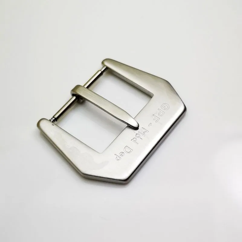 22mm 24mm 26mm zilverachtig geborsteld GPF-Mod Dep Pin Pre-V gesp voor rubberen lederen band Watchband284e