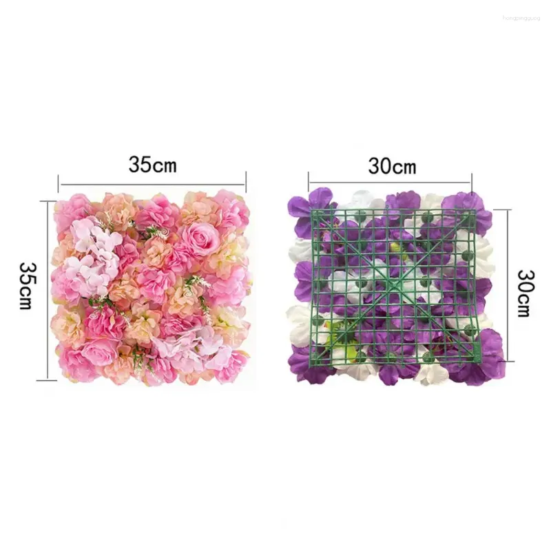 Dekorativa blommor Rose Flower Wall Panel Artificial 3D Floral Bakgrund för bröllop Bruddusch Baby Pography