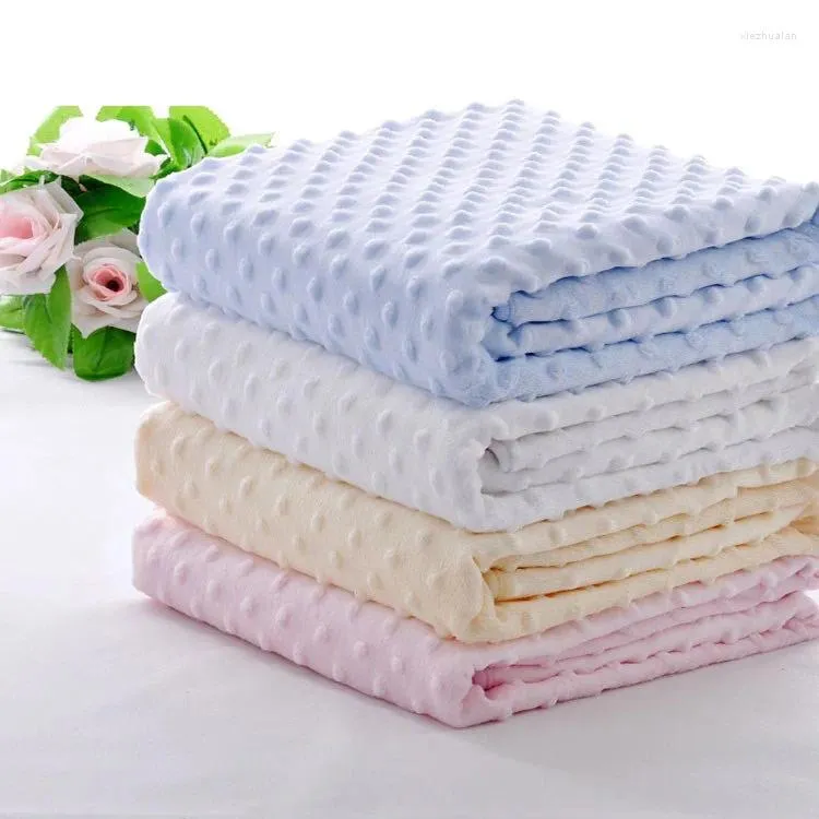 Couvertures Vente par lots 3D Minky Dot Couverture pour enfants Super Soft Sherpa Fluffy Toddler Baby Quilt Swaddle Siège de bureau 80x110cm