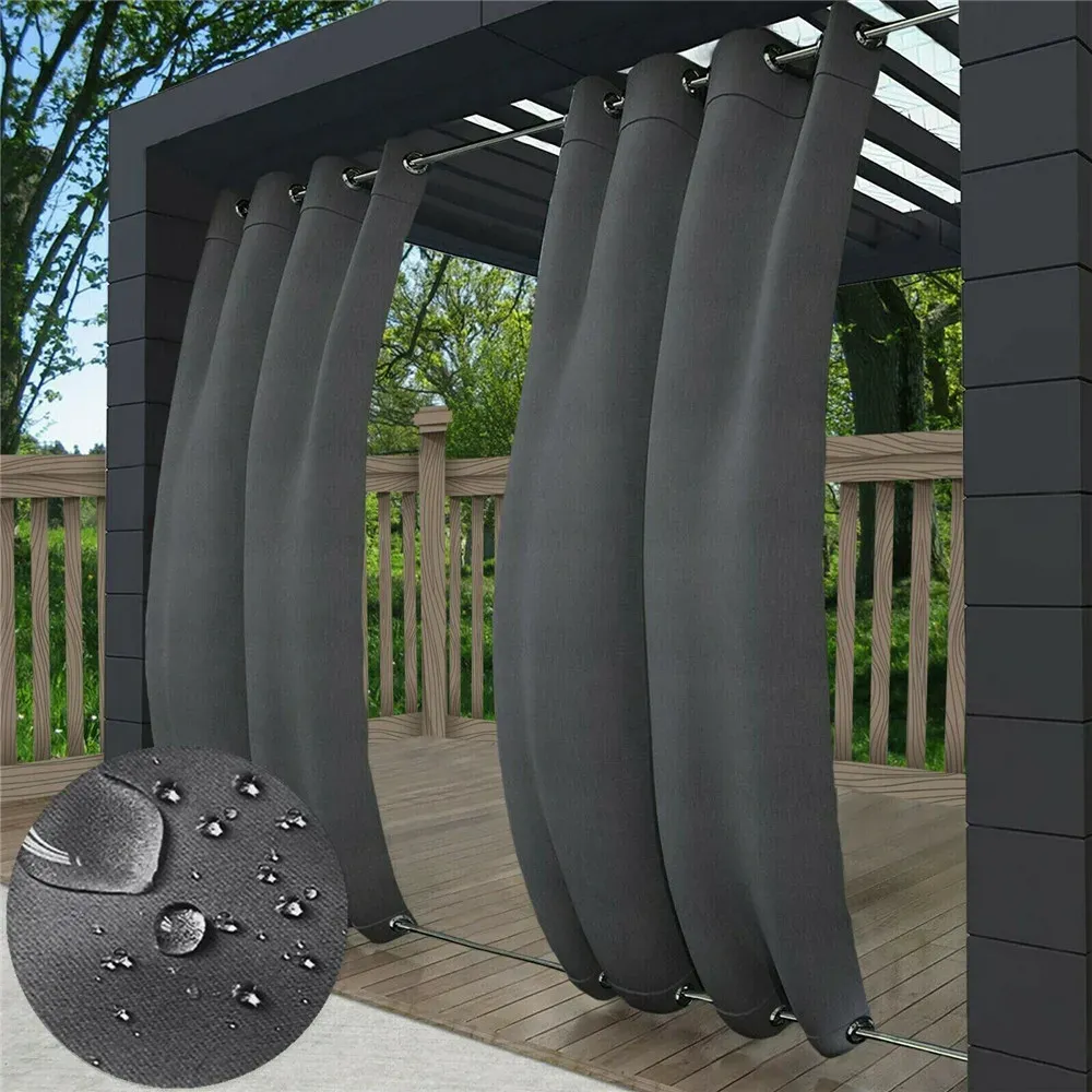 Rideaux Rideaux de patio extérieur lesté rideaux imperméables occultants rideaux de confidentialité à isolation thermique pour gazebo porche balcon jardin