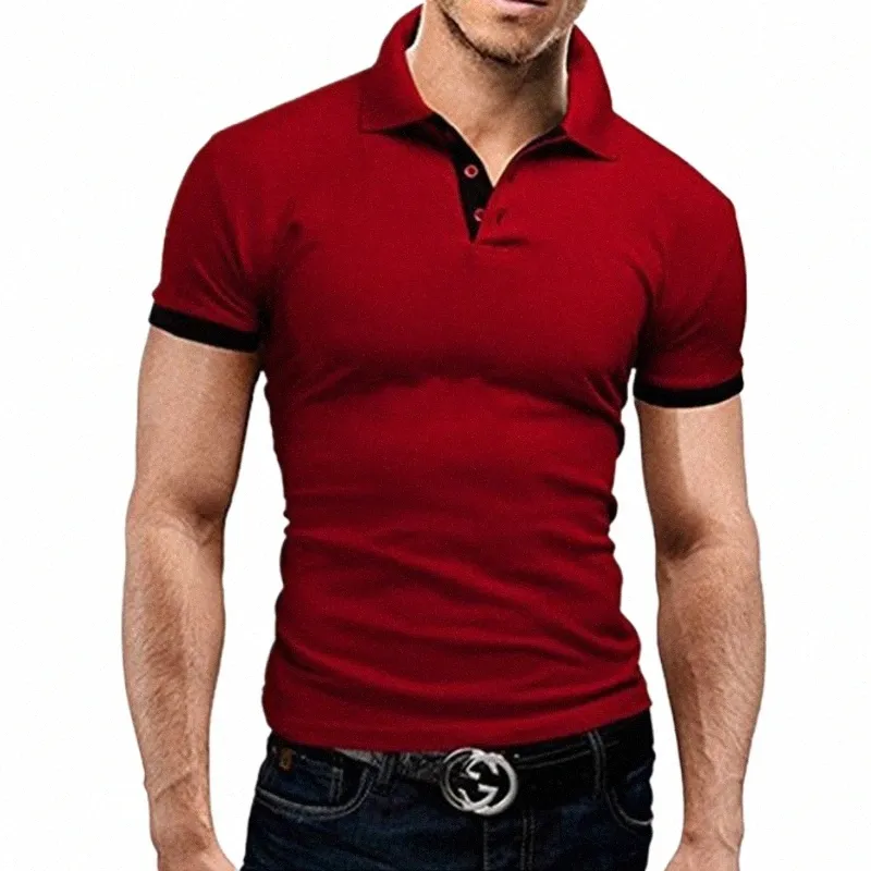 2023 NY POLO SHIRT MEN SOMMER STRICKING MÄNS SHOTS SLEEVE POLO BUSIN kläder lyxiga män tee shirt g6km#