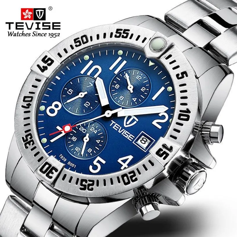 TEVISE Luxe horloge Merk Mannen Automatische Mechanische Horloge Heren roestvrijstalen Skeleton Waterdicht Horloge Relogio Masculino BOX268F