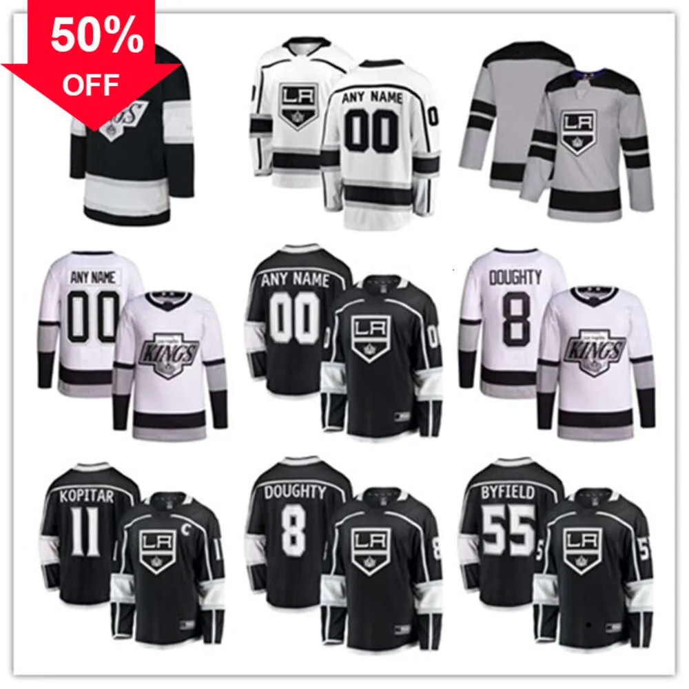 Maillots de hockey personnalisés des Kings de Los Angeles 3 Matt Roy 44 Mikey Anderson 91 Carl Grundstrom 81 Angus Booth 5 Andreas Englund 34 Arthur Kaliyev 9 Adrian Kempe