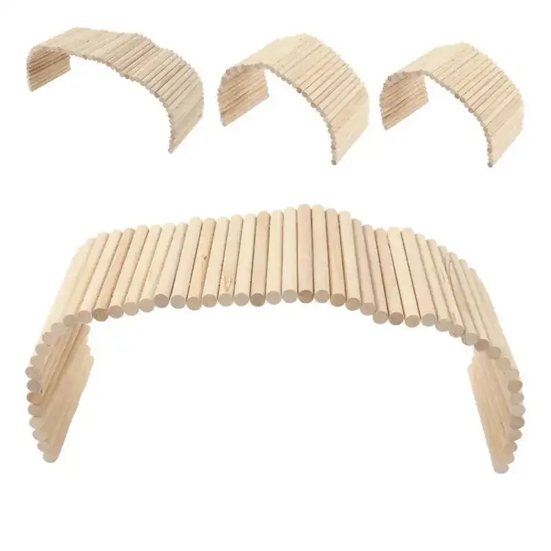 Jouets pont d'escalade pour animaux de compagnie, échelle Flexible et pliable, Tunnel en bois multifonctionnel sans toxique, jouet pour Hamsters, cochon d'inde, petit animal de compagnie