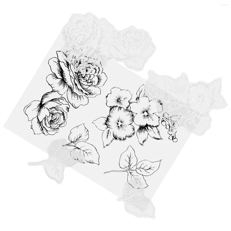 Bouteilles de rangement manuel tampon en caoutchouc avec feuilles de fleurs scrapbooks floraux tampons décoratifs journal diy plastique