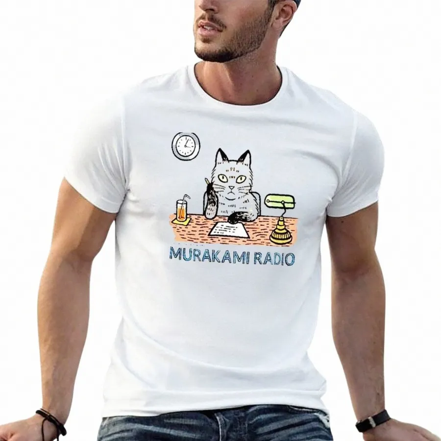 Ny Murakami Radio T-shirt Funny T-shirt Sublime T-shirt Anime T-shirt Svetttröjor, Men V5S2#
