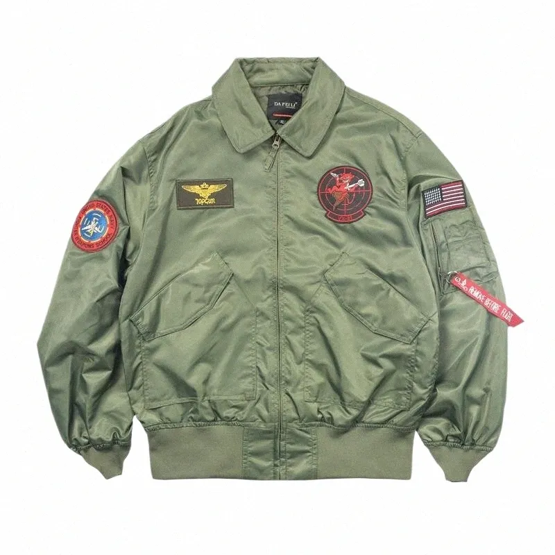 top GUN CWU-36P Giacca a vento con cappotto sottile da volo in stile militare bomber con patch primaverile 32VD #