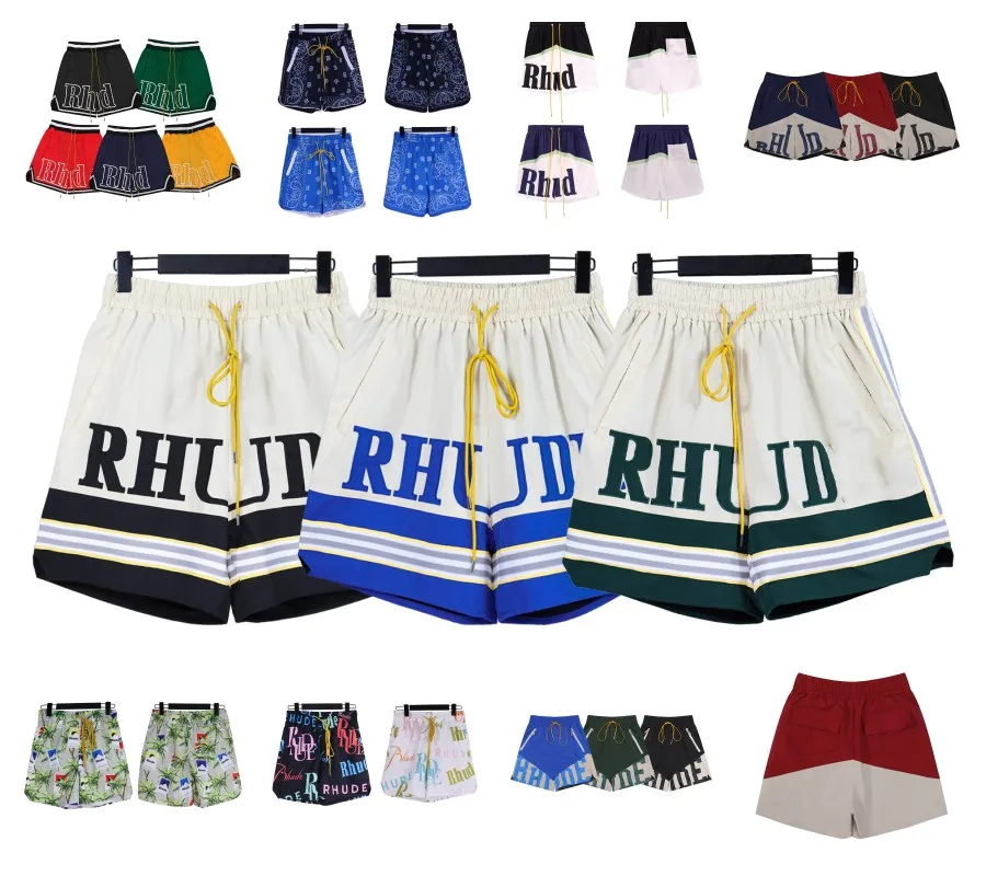 Rhude Designer Mens Shorts Summer New Fashion Sports Shortsメンズビーチショーツ