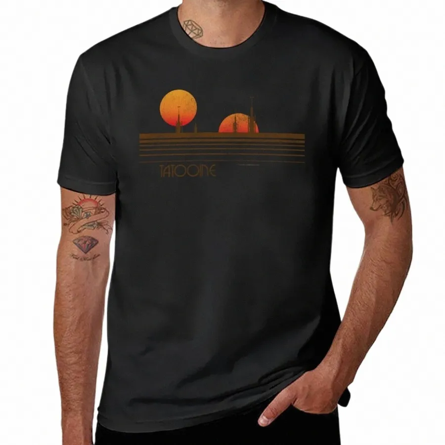 Tatooine T-shirt koszulki graficzne koszulki oraz rozmiary Vintage Ubrania potowe małże koszulki Graficzne duże i wysokie G6YK#
