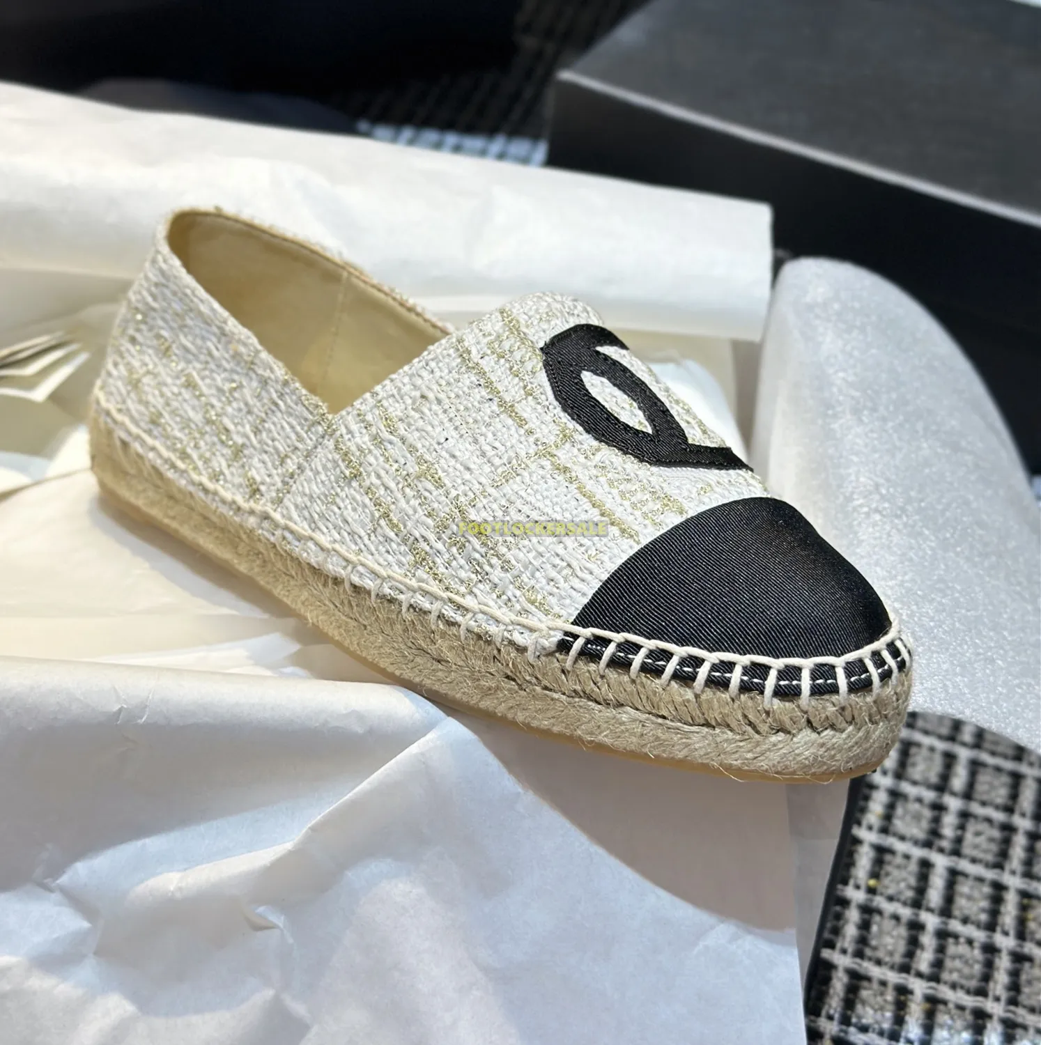 espadrilles designer för kvinnliga sandaler tyg canvas denim läder laides sommarskor loafers svart vit beige lägenheter glider sandale skjutreglage kvinna