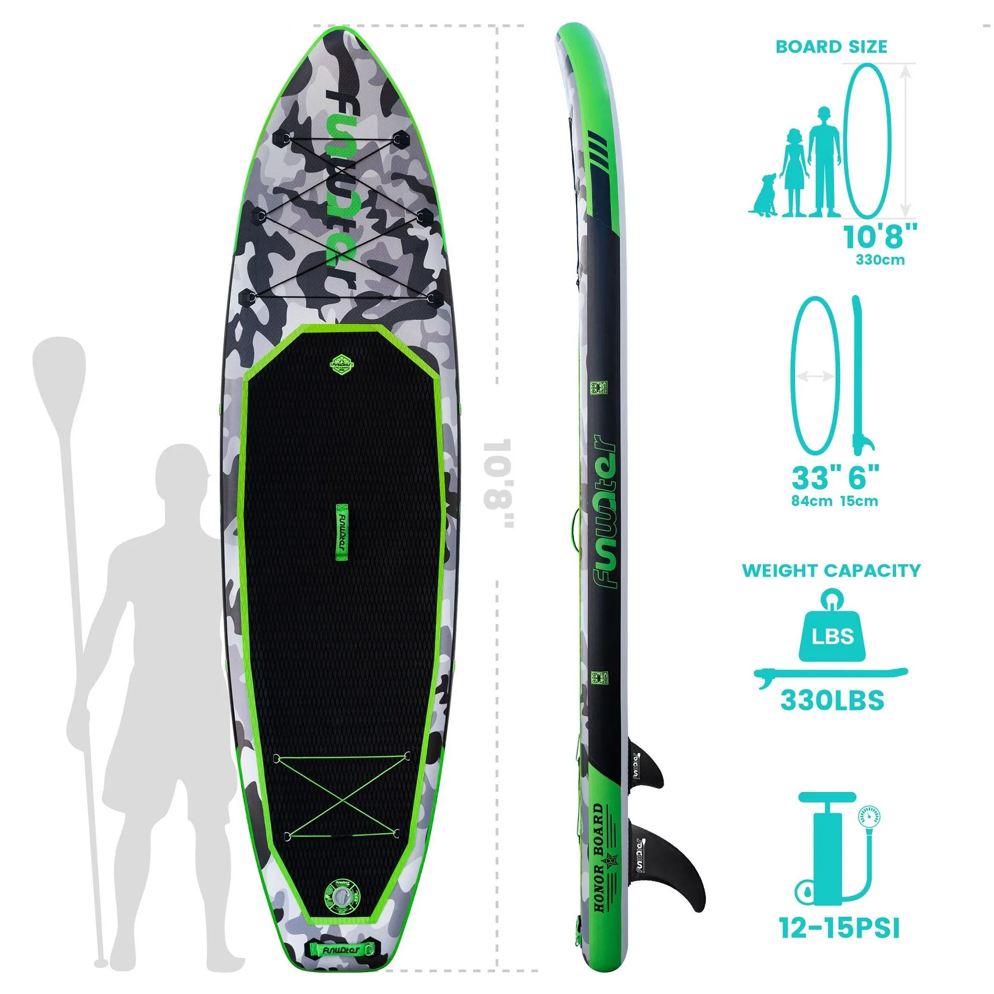 Surfboards Funwater No Vat Surfboard Padel Stand Up Paddle Board Inflatable 335 Cm Sup Paddleboard Ca Uk Us Warehouse Tabla Surf Pad Dhv03