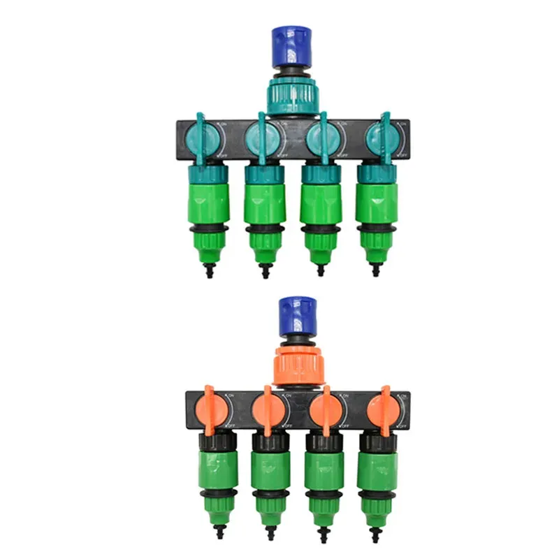 Anschlüsse 1/4 3/8" Gartenhahn Wasserrohr 4-Wege-Splitter Schlauchverteiler 4/7 oder 8/11 Schlauchanschlüsse Rohrverbinder Bewässerung 1Set