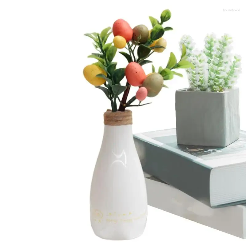 Fleurs décoratives oeuf de Pâques coloré coloré de choix floraux artificiels décoration vase printemps pour chambre à coucher