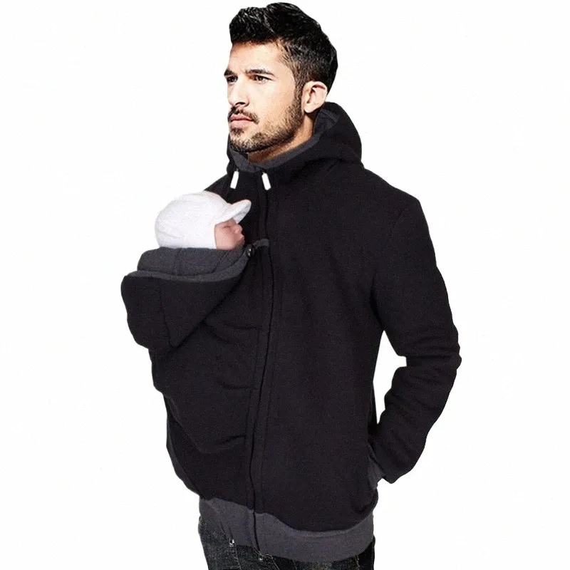 Ny Autumn Winter Kangaroo Baby Carrier Hoodies Sweatshirt för Father 3 i 1 baby Wearing Jacket Multifunctial Kangaroo Clothes I1ue#