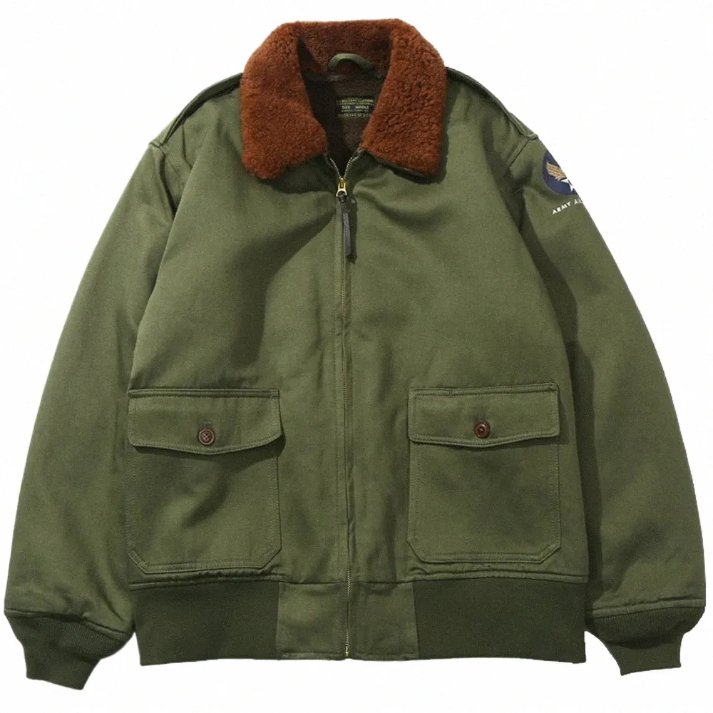 Vintage Winter Bomber Jacket Men Exército dos EUA Força Aérea B10 Jaquetas de Vôo Grosso Lã Lã Pele Casacos Quentes Uniforme Tático d1bJ #