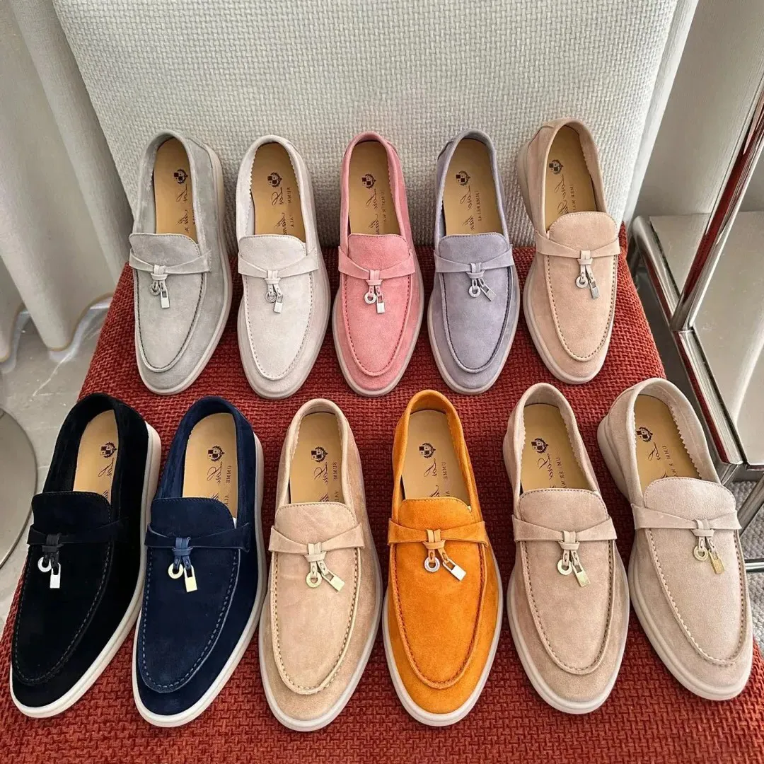 casual shoes loro piano loafers flat low top suede Cow leather oxfords Moccasins Designer shoe slip on Outdoor run shoe low top sneakers Leather shoes summer walkshoe