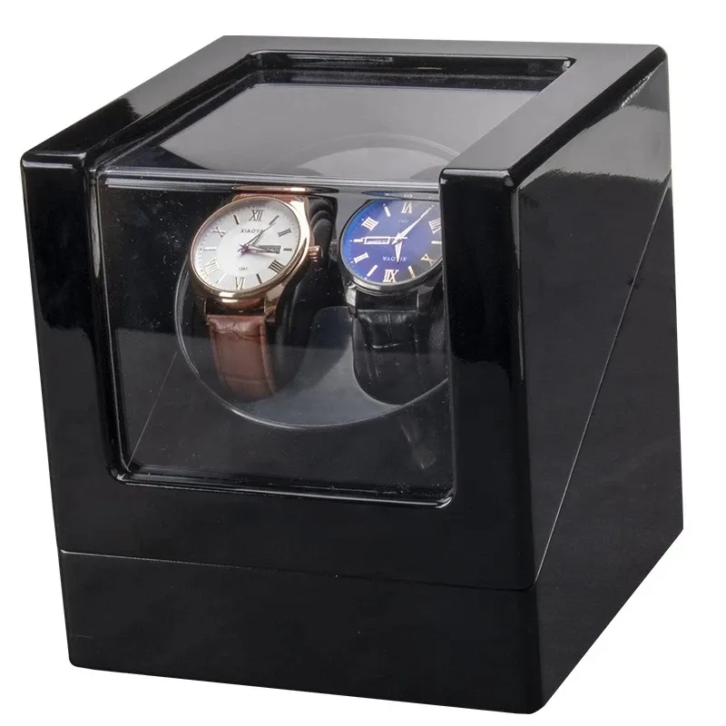 Remontoir de montre à double position, alimentation USB, rétro-éclairé par LED, boîte de remontage de montre mécanique, support de secoueur de moteur, boîtes d'organisation de rangement