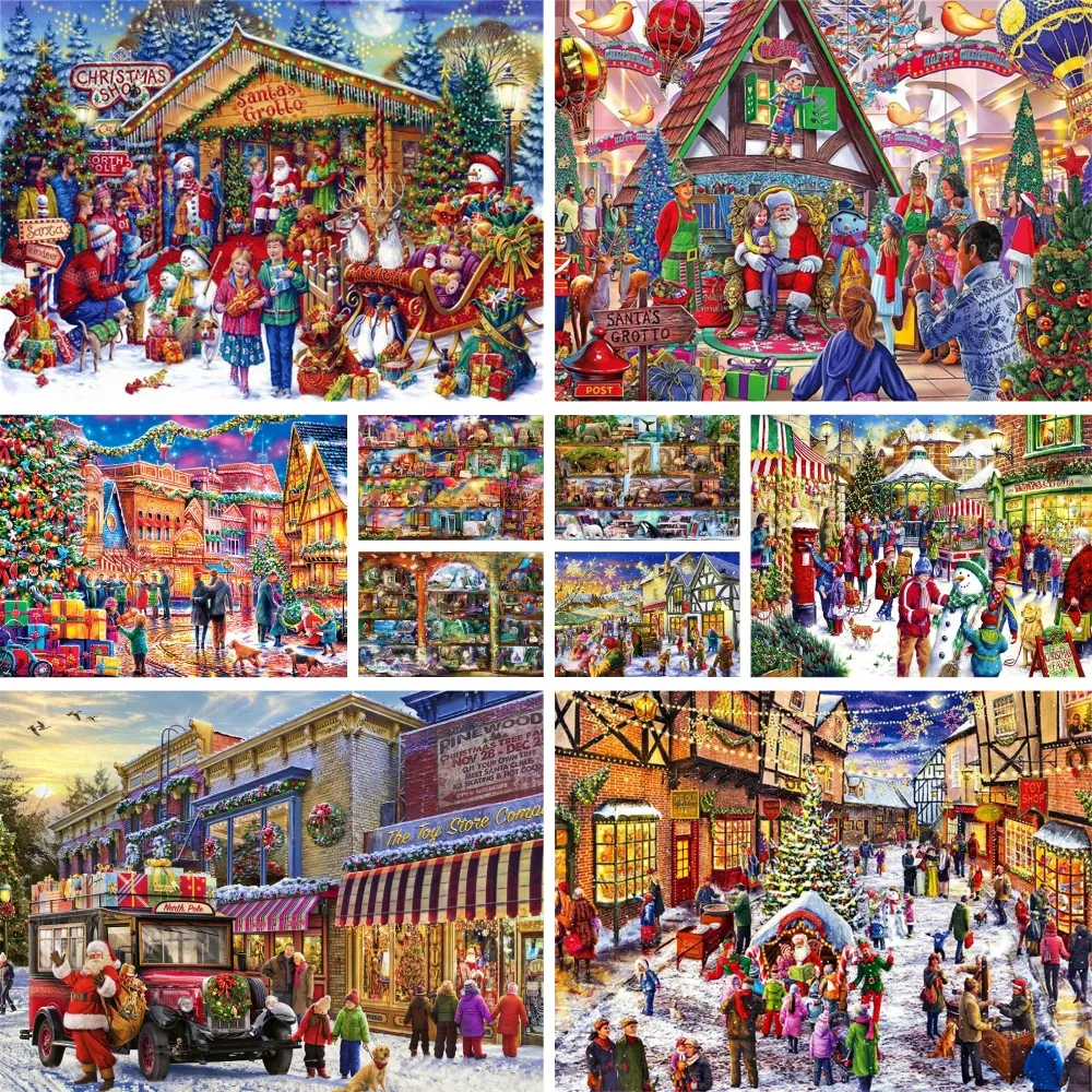 Numéro de paysage peinture de Noël par paquet de numéros peintures acryliques 40 * 50 Pauting by nombres peintures décoratives pour adultes pour dessiner