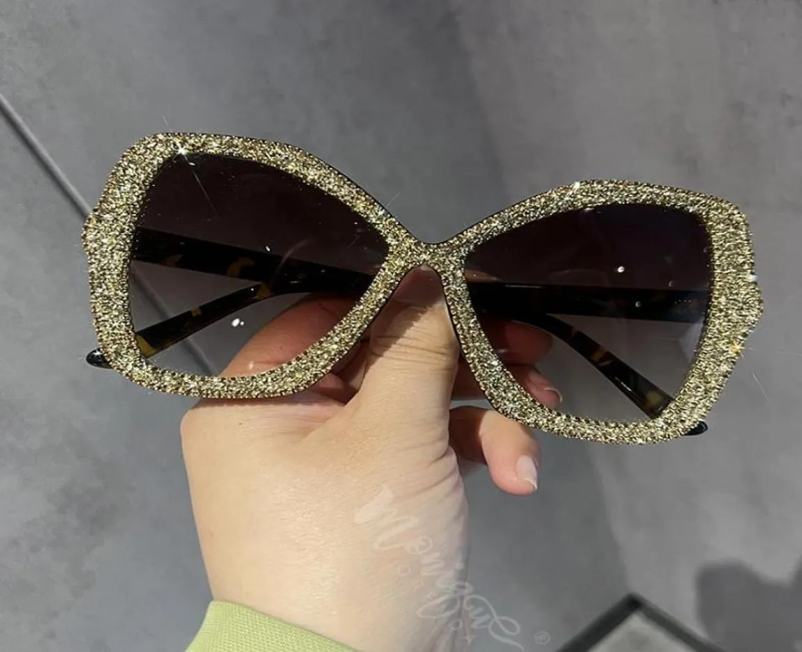 Okulary przeciwsłoneczne kobiety 2022 Vintage luksusowe okulary przeciwsłoneczne Kamienie Kamienie Pink Okulowe Ochrona Uv400 Lunette de Soleil Femme9451529