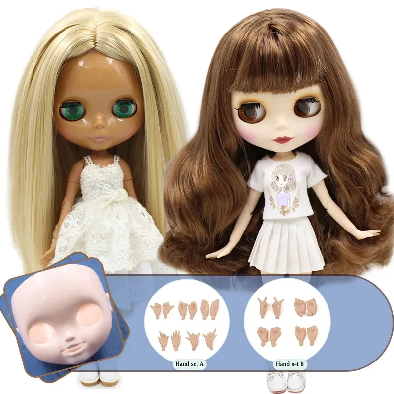 Icy DBS Blyth Doll Joint Body Carveed Lips Face Panel Hand Set som gåva till försäljning 16 BJD OB24 ANIME GIRL 240311