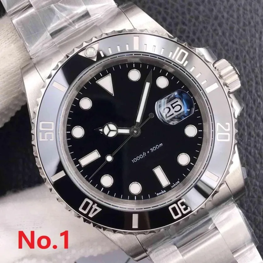 AAAAA Top Quality Famous Brand Automatic Self Wind 40mm Men Watches Sapphire Crystal med Original Green Box R1#339X