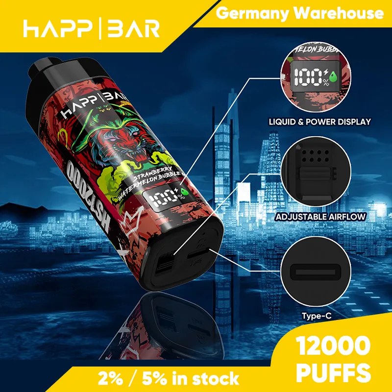 EU Warehouse 12000 puffs engångsvapen E Cigarett Super 12K uppladdningsbar förfylld 20 ml PODS Gratis frakt