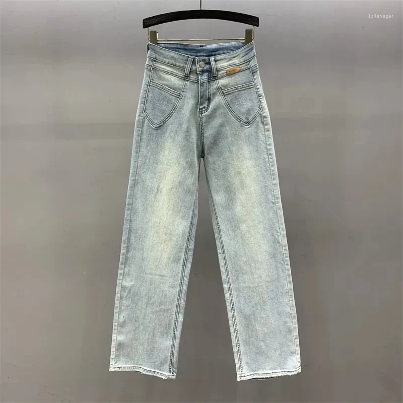 Frauen Jeans Frau Elegante Hohe Taille Vintage Denim Hosen Frühling Casual Straße Lose Hosen Frauen Breites Bein Lange Hose pantalones