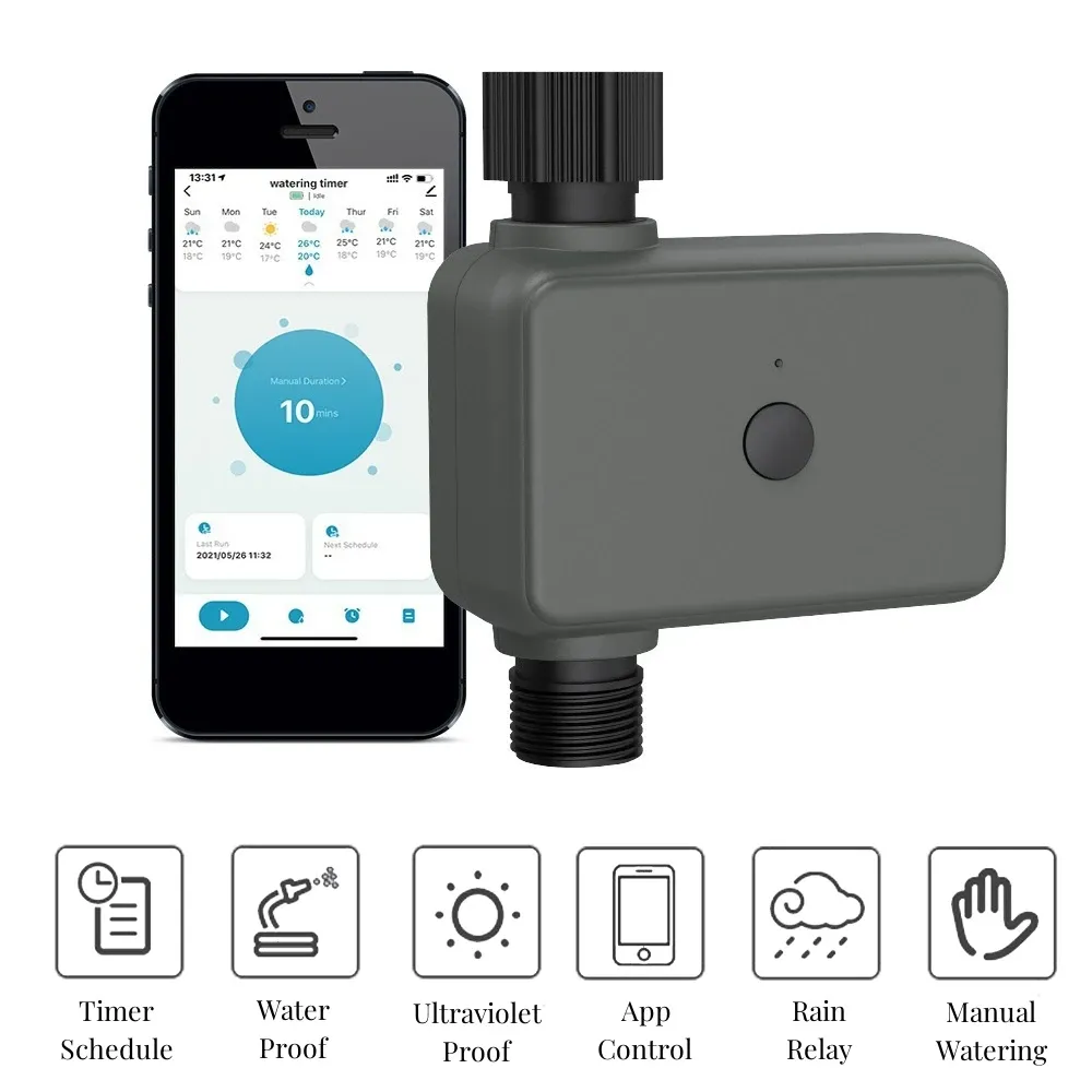 Zamanlayıcılar Bluetooth 5.0 Bahçe Sulama Zamanlayıcıları Bahçe Akıllı Damla Sulama Yağmur Gecikmesi Programlanabilir Kontrolör Tuya Akıllı Yaşam Uygulaması