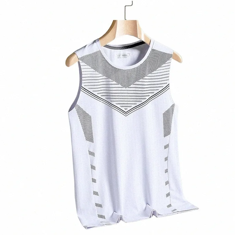 short Sleeve Vest Men's For 2024 Summer Patchwork Black Blue Tshirt GYM Tank Top Tees Fi Clothes OverSize 3XL O NECK G8xS#