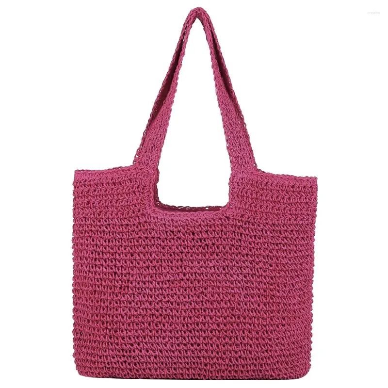 Evening Bags Hand-Woven Handbags Summer Ladies Woven Bag Large Capacity Paper Rope Handmade Fashion Simple Casual Tote Purses