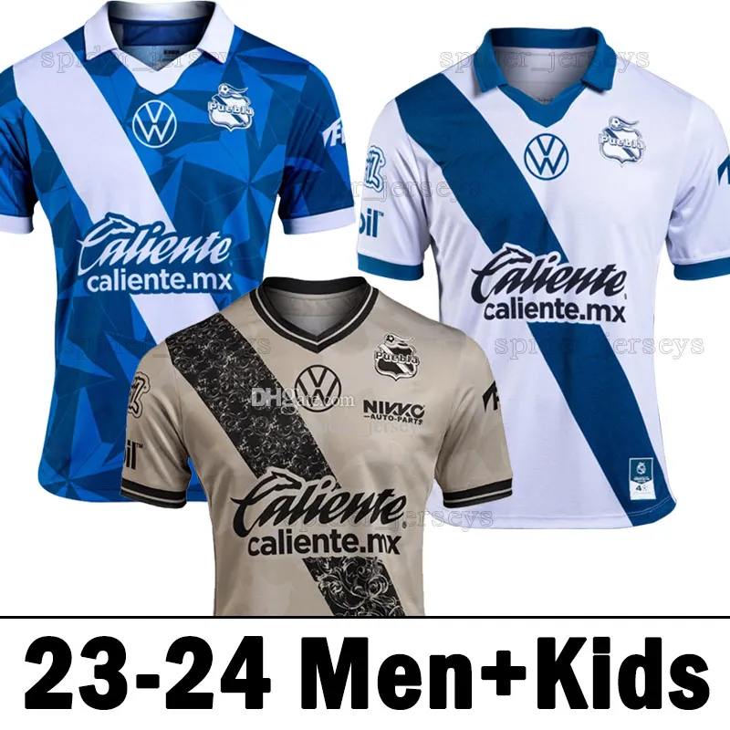 3xl 23 24 Puebla F.C. Fotbollströjor Ferrareis de Buen Mancuello Velasco 2023 2024 Fraga Football Shirts Men Uniforms Kids Kits Socks Full Sets