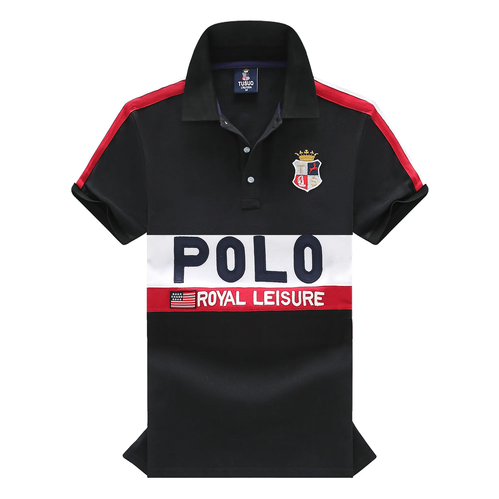 Polo con colletto risvoltato in puro cotone, nuovo stile estivo da uomo, ricami alla moda mostrano fascino e stile unici