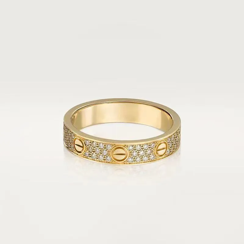 18K Goldplated Hoge Kwaliteit Ring Classic Fashion Love Ring Nail Diamond Ring Geschikt voor dames en meisjes Wedding Mothers Day Sieraden Ladies Geschenken